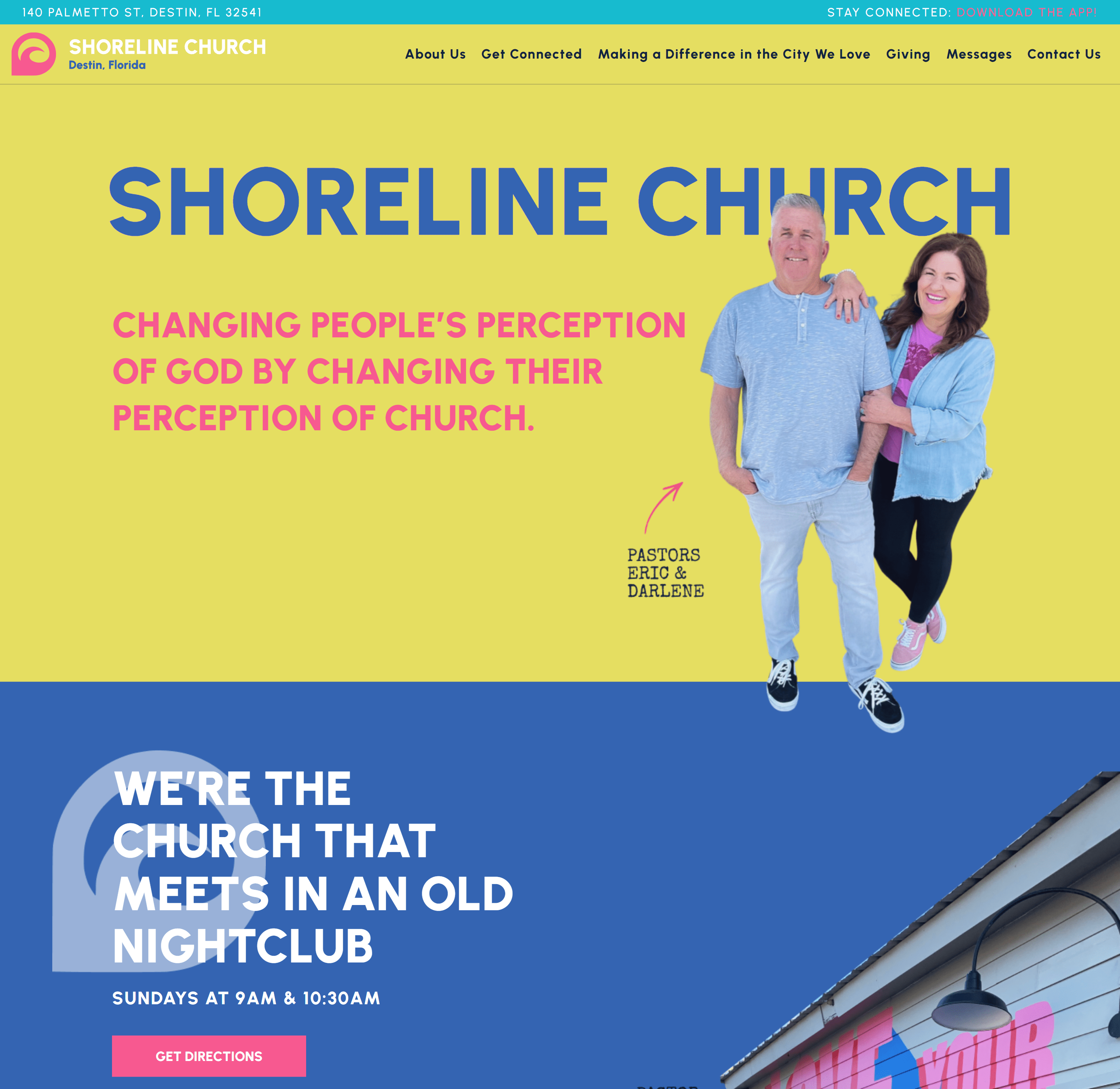 Shoreline Church Website Hero Section
